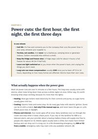 Sample page: Chapter 5, power cuts, the first hour