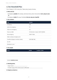 Sample page: Our Household Plan printable